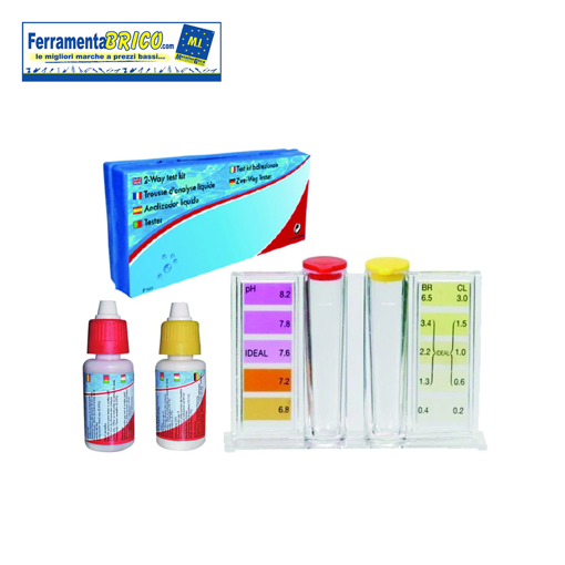 Immagine di KIT TESTER CLORO, PH E BROMO CON REAGENTI LIQUIDI ML. 20 x 2