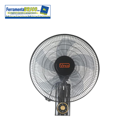 Immagine di VINCO VENTILATORE PARETE IN ALLUMINIO 45W D 40 CM CON 5 PALE NERO