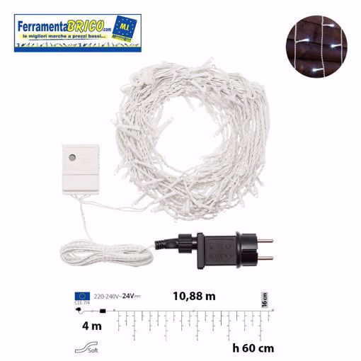 Immagine di TENDA ICE LIGHT WLED 255 LED BIANCO FREDDO  4M +1088 x H60CM