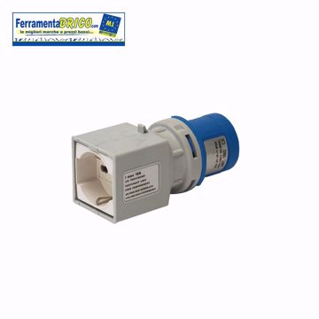 Immagine di ADATTATORE PRESA INDUSTRIALE BRENNENSTUHL 1081560, ADATTATORE INDUSTRIALE CEE 3 POLI 16 A/230 V IP20, SPINA CEE, PRESA UNIVERSALE IT 10/16A + SCHUKO