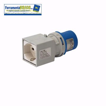 Immagine di BRENNENSTUHL 1081561 ADATTATORE CEE 3 POLI 16 A/230 V, SPINA CEE, 2 PRESE ITALIANE 10A+16A