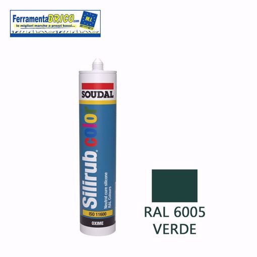 Immagine di SIGILLANTE SILICONICO NEUTRO SOUDAL SILIRUB COLOR RAL 6005 VERDE 300ML