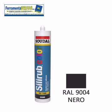 Immagine di SIGILLANTE SILICONICO NEUTRO SOUDAL SILIRUB COLOR RAL9004 NERO 300ML