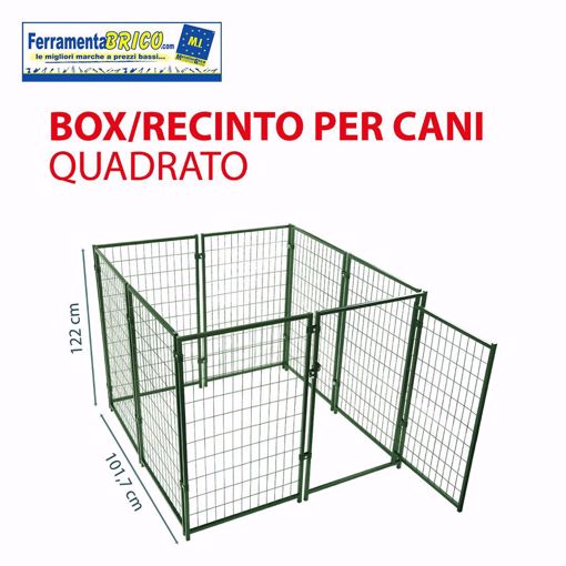 Immagine di BOX CANI QUADRATO VERDE 101,7 x 101,7 x H. 122 cm