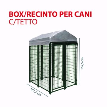 Immagine di BOX CANI QUADRATO VERDE 101,7 x 101,7 x H. 152,5 CON TETTO