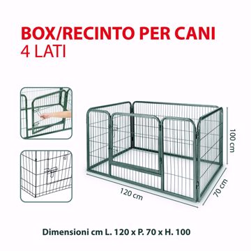 Immagine di BOX CANI RETTANGOLARE  VERDE 120 x 70 x H. 100 cm